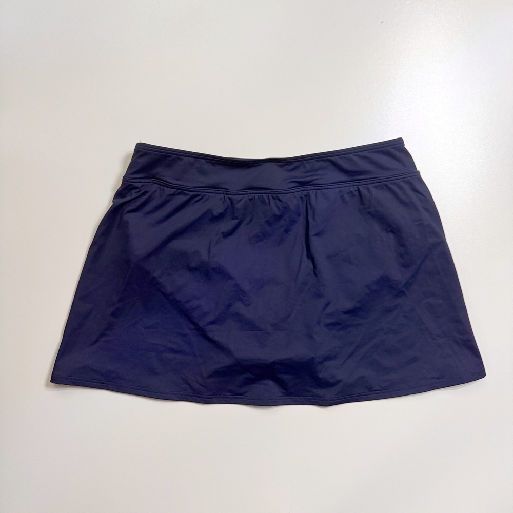 Lands' End M 10 Women's Tummy Control Swim Skirt Bottom Navy UPF 50 Protection - Picture 3 of 3
